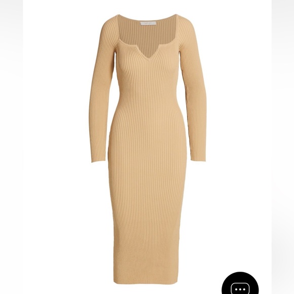 Wayf Dresses & Skirts - WAYF Rib-Knit Midi Dress with flattering cutout neckline.